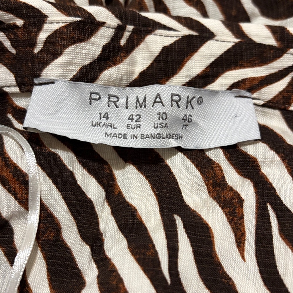 Primark Brown and Cream Zebra Print Midi Dress - Picture 10 of 10